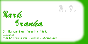 mark vranka business card